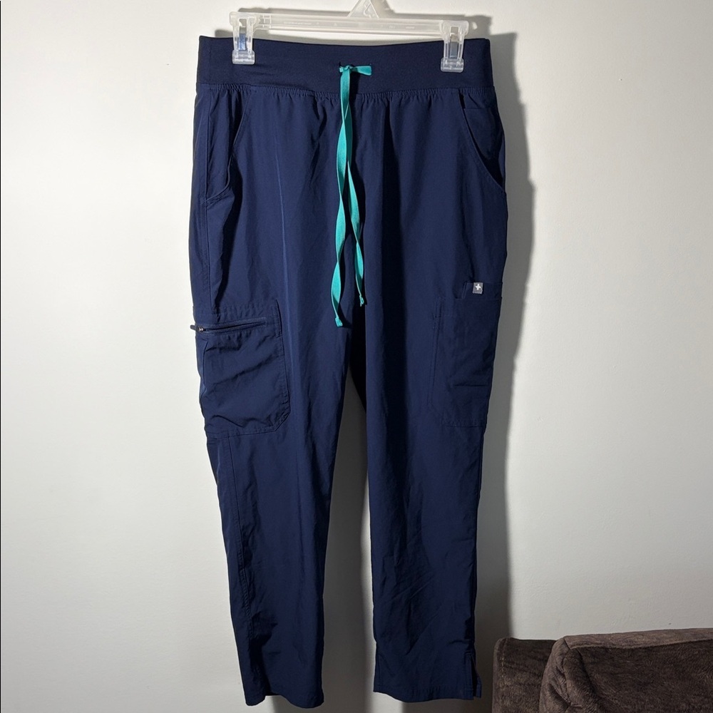 Figs Yola FREEx Lined Skinny Scrub Pants - Medium - Petite - Navy Blue